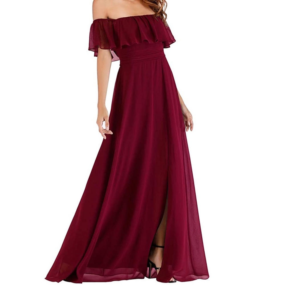 Ever-Pretty Off The Shoulder Side Split Beach Maxi